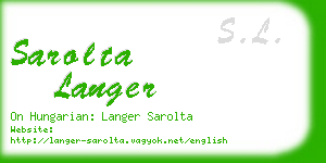 sarolta langer business card